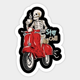 Skeleton, coffee lovers, Funny gift Sticker